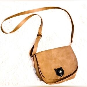 Western Cowgirl Crossbody Bag & Bronze Bull Accent/Vegan PU Leather